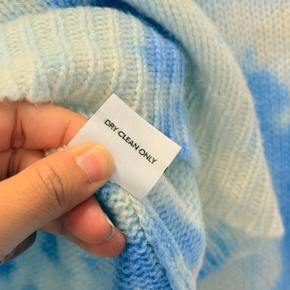 RAGDOLL LA 100% Cashmere Blue Tie-Dyed Sweater XS Fall‎ Winter Cozy Lounge - Picture 5 of 5